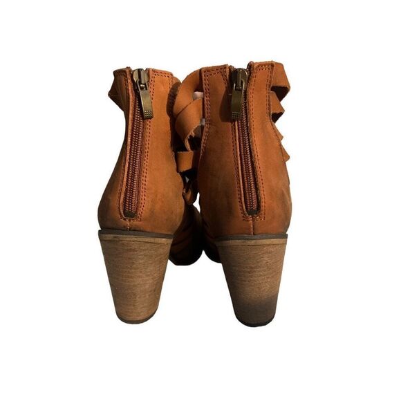 Free People Terracotta Leather Strappy Hybrid Heel Ankle Boot Booties Size 41 - Picture 4 of 5